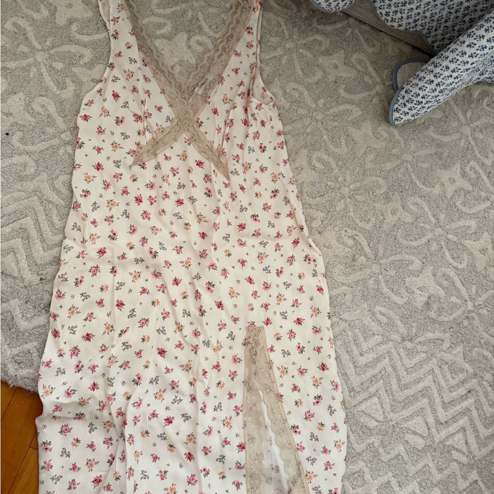 Rumored White and Pink Chemise Intimates Dress
